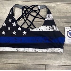 NWT thin blue line sports bra